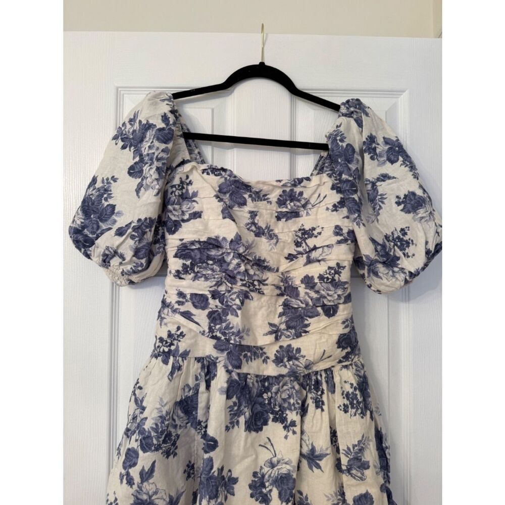Abercrombie & Fitch Blue Floral Puff Sleeve Dress - Picture 3 of 6